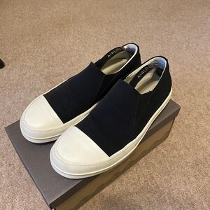 Rick Owens Men's Black and White Trainers